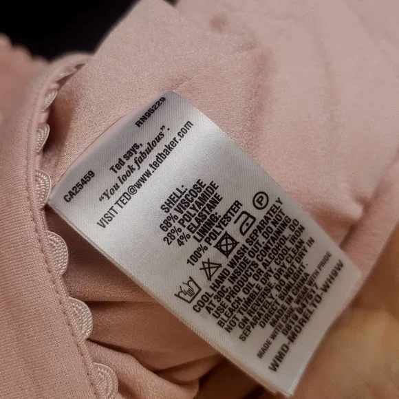 TED BAKER BLUSH CAP SLEEVE PETER PAN COLLAR STRETCH DRESS - Picture 6 of 9